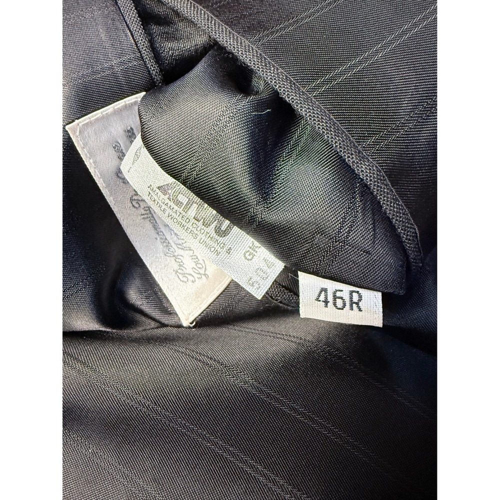 Henry Grethel Mens Double Breasted Blazer Black Gold Buttons Peak Lapel‎ Jacket - Picture 9 of 9